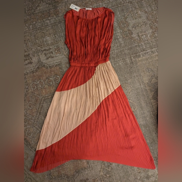 $495 NWT Ramy Brook Adena Silk Dress (Medium, Blush Rose) - Picture 4 of 4